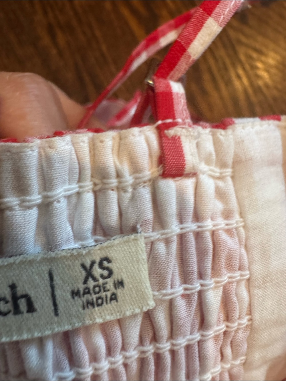 Abercrombie & Fitch Red and White Gingham Mini Dress - Picture 3 of 4